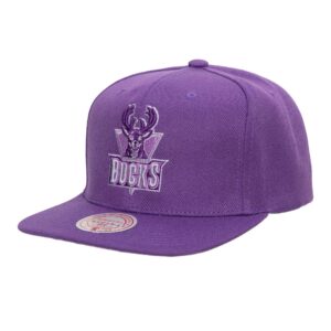 Mitchell-Ness-Monochromatic-Snapback-HWC-Milwaukee-Bucks-Hat-300x300