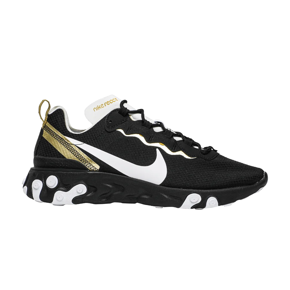 Krossovki-Nike-React-Element-55-SE-Black-Metallic-Gold