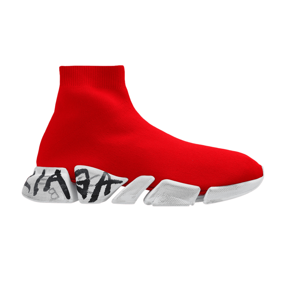 Кроссовки Balenciaga Speed 2.0 Sneaker 'Worn-Out Graffiti - Red'