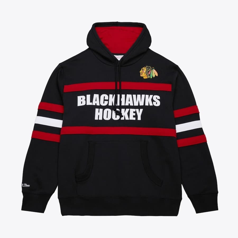 Худи Mitchell & Ness Black Chicago Blackhawks Head Coach Fleece Pullover Hoodie