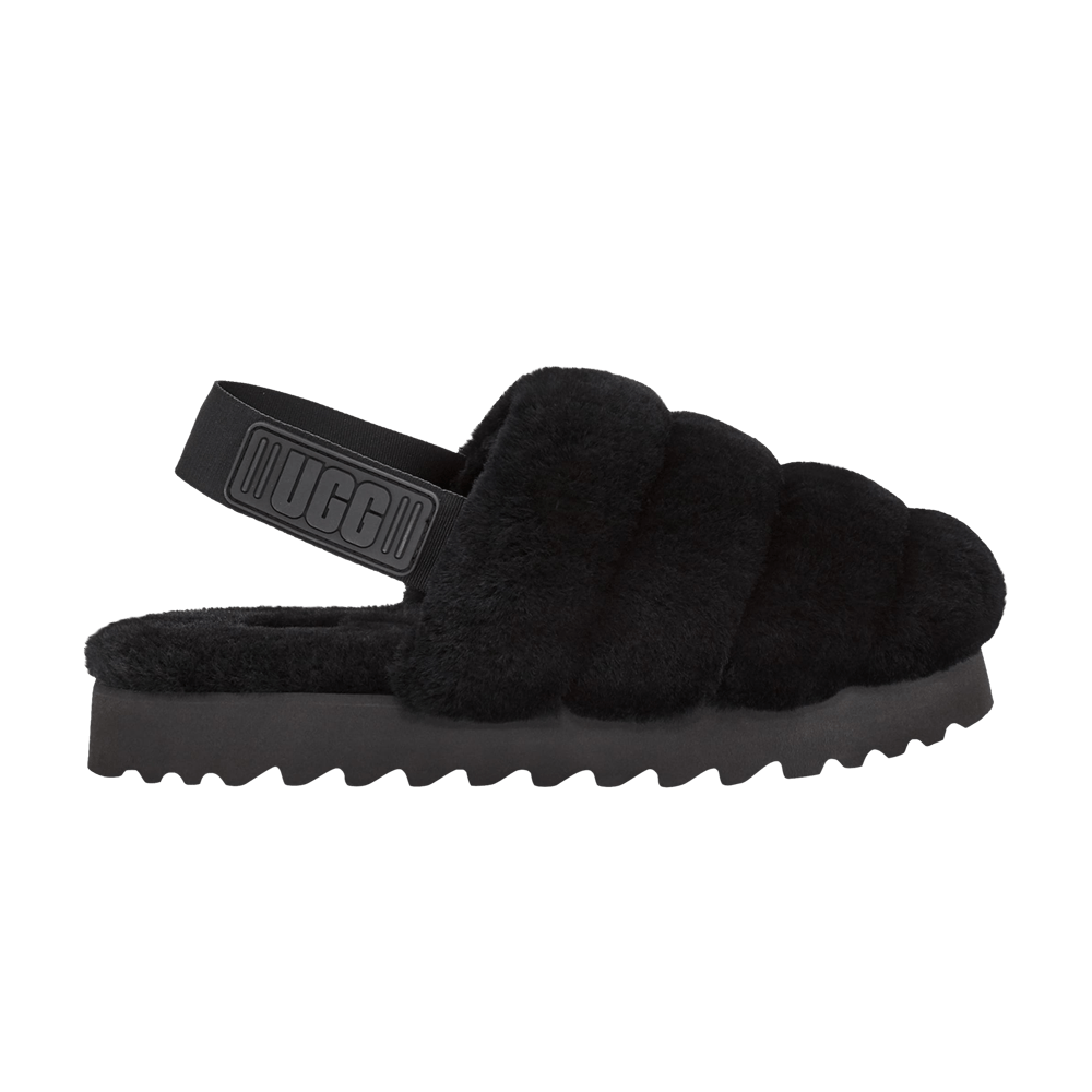 UGG Wmns Super Fluff Slipper 'Black'