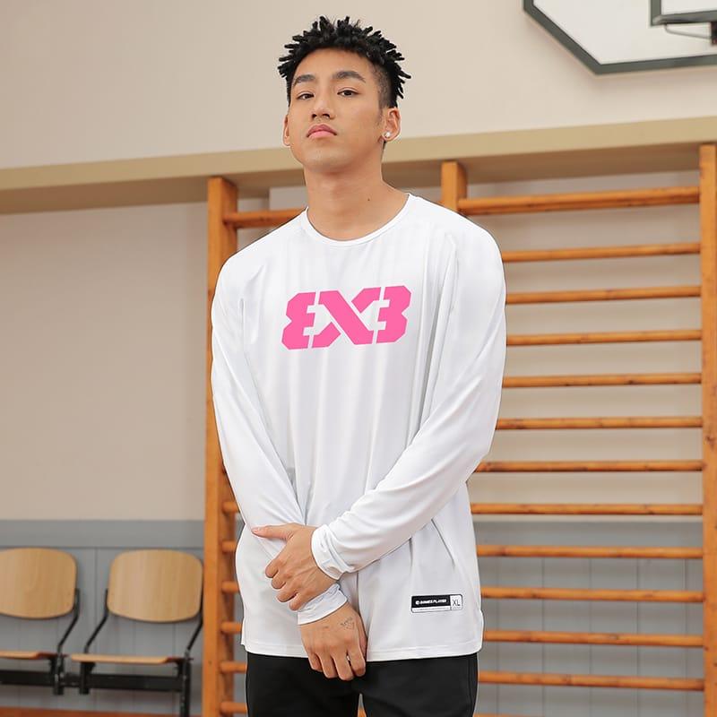 Футболка Ehot 3X3 League White-Pink Longsleeve