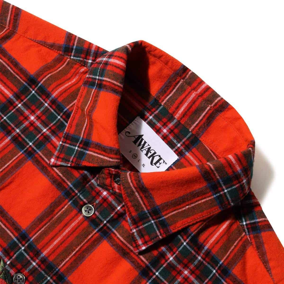 Рубашка Awake Embroidered Rose Flannel Shirt Red