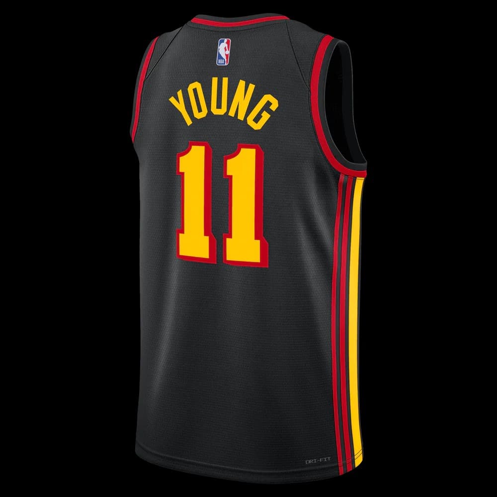 Баскетбольная джерси 2022-23 Atlanta Hawks Trae Young #11 Swingman Statement Edition Black Jersey