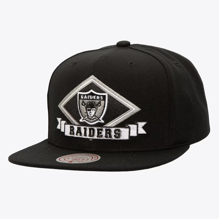 Бейсболка Mitchell & Ness Black Oakland Raiders Diamonds Up Snapback Hat