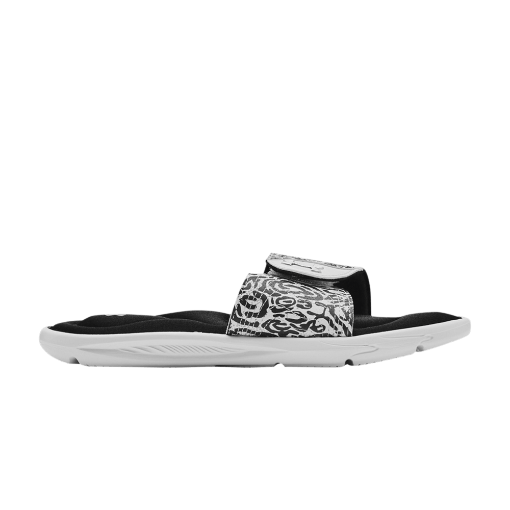 Under Armour Wmns Ignite 4 Graphic Strap Slide 'Zebra'