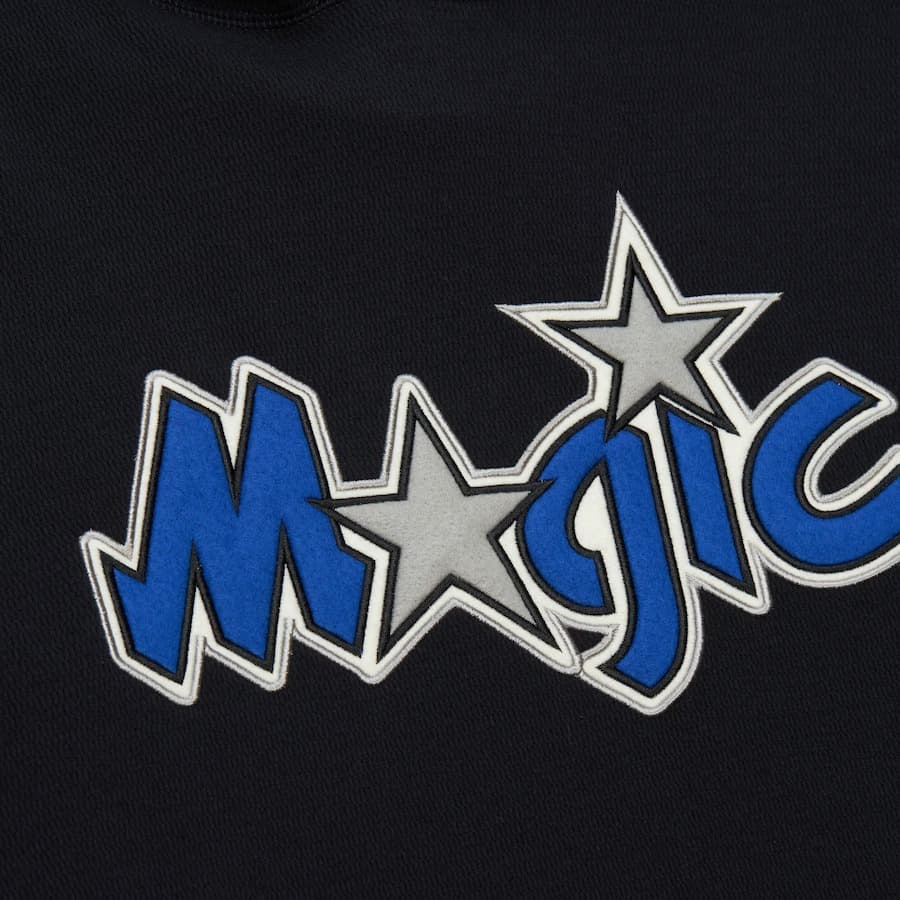 Худи Mitchell & Ness Black Orlando Magic Vintage Logo Thermal Lightweight Pullover Hoodie