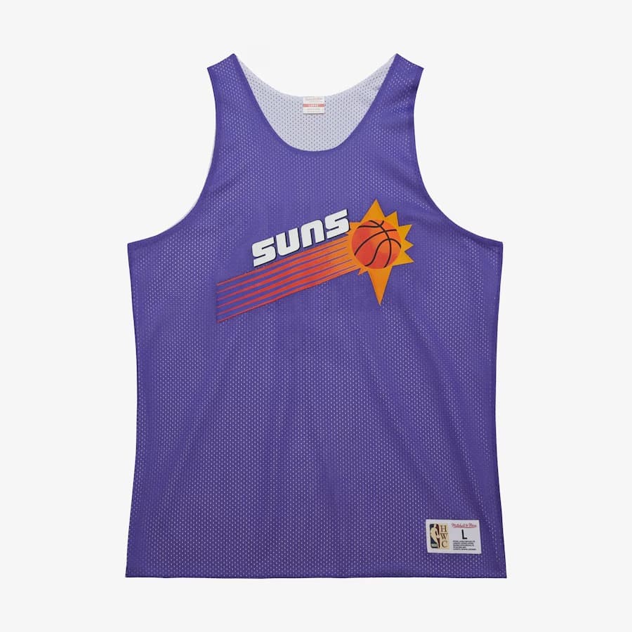 Майка Mitchell & Ness Purple Phoenix Suns Vintage Logo Mesh Practice Tank Top