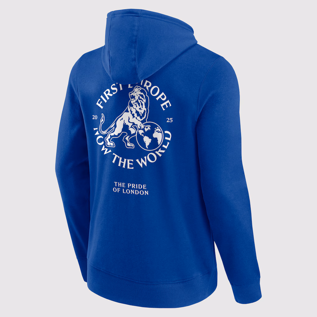 Толстовка Chelsea First Europe, Now the World Graphic Hoodie - Royal - Mens
