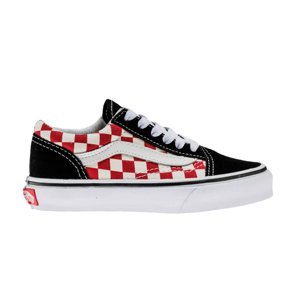 Krossovki-Vans-Old-Skool-Kids-Checkerboard-Black-Red
