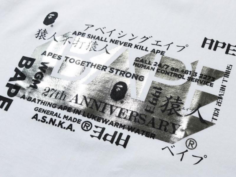 Футболка BAPE 27th Anniversary Foil Tee White