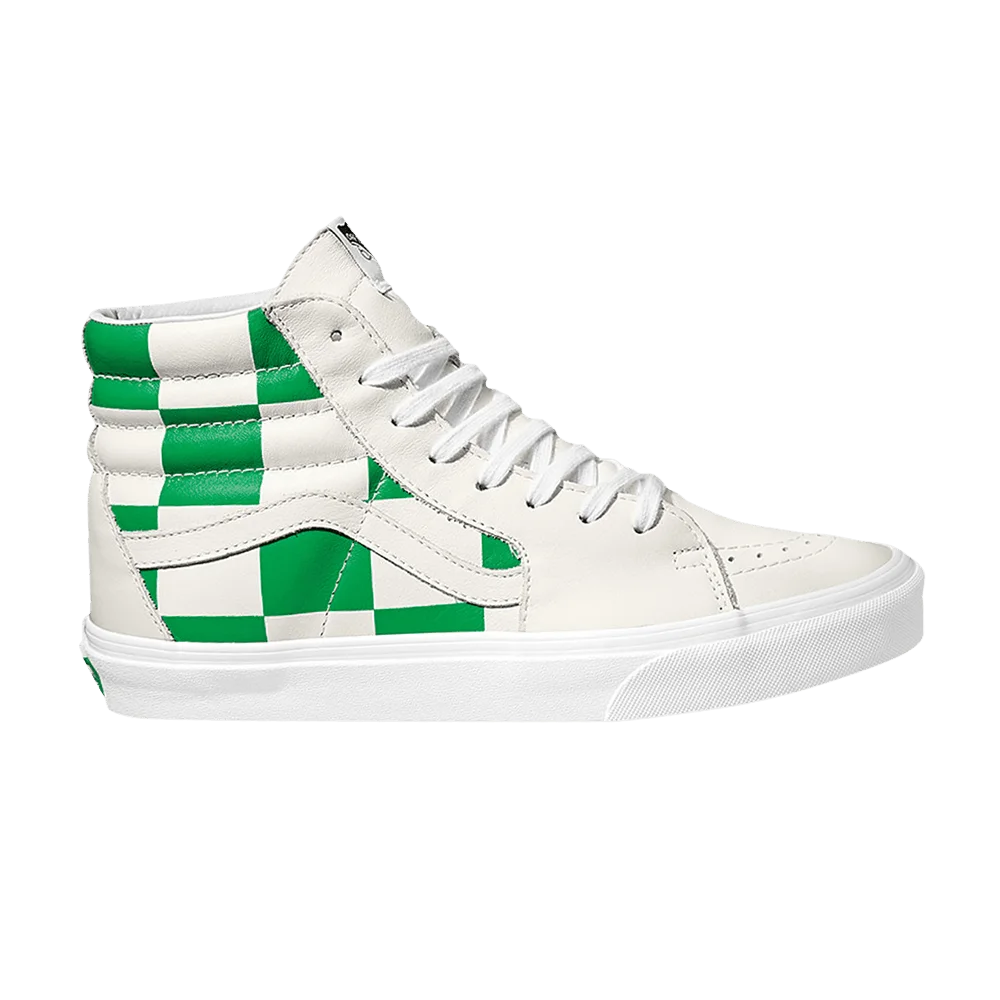 Vans Sk8-Hi 'Leather Check - True White Fern Green'