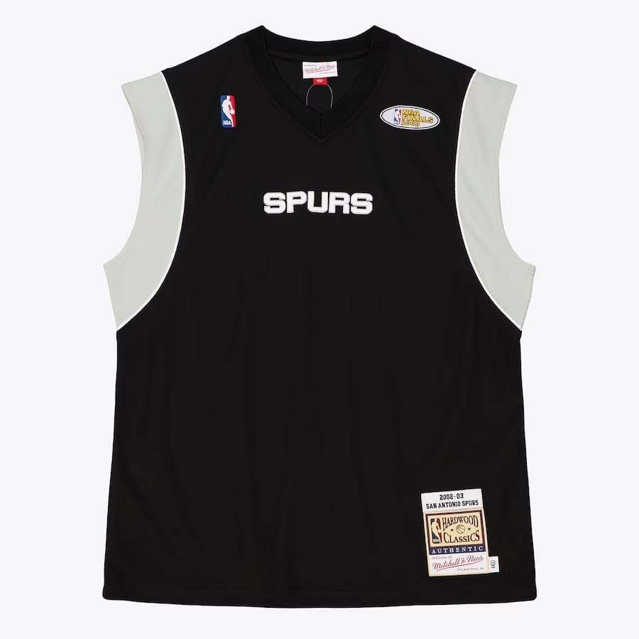 Майка Mitchell & Ness Black San Antonio Spurs 2002-03 Authentic Sleeveless Shooting Shirt