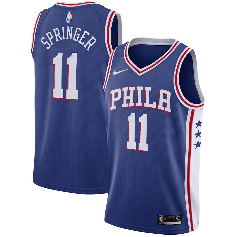 Баскетбольная джерси 2021-22 Philadelphia 76ers #11 Jaden Springer Icon Swingman Jersey – Royal Icon Edition