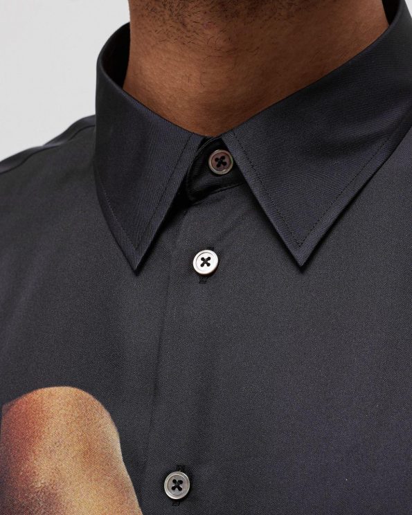 Рубашка Awake Flowers Silk Shirt Black