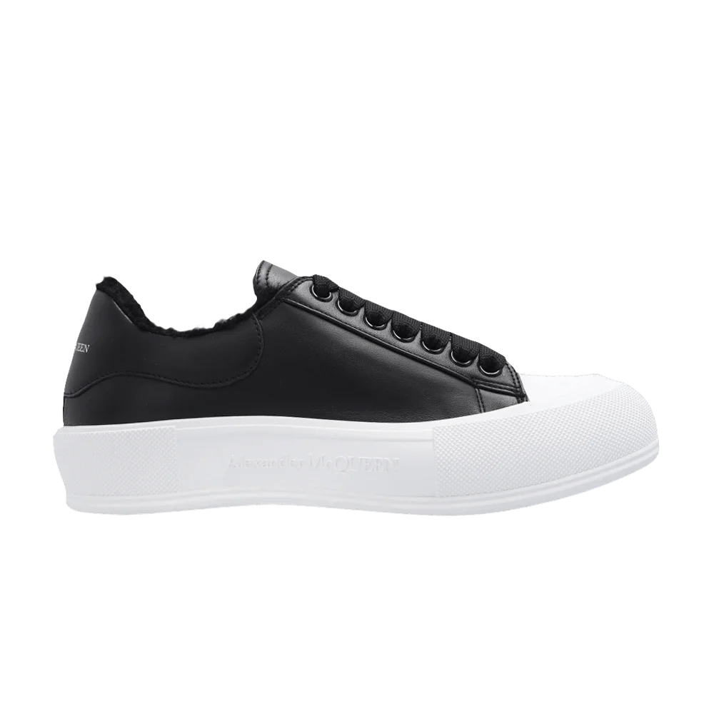 Krossovki-Alexander-McQueen-Wmns-Deck-Lace-Up-Plimsoll-Black-White-Shearling