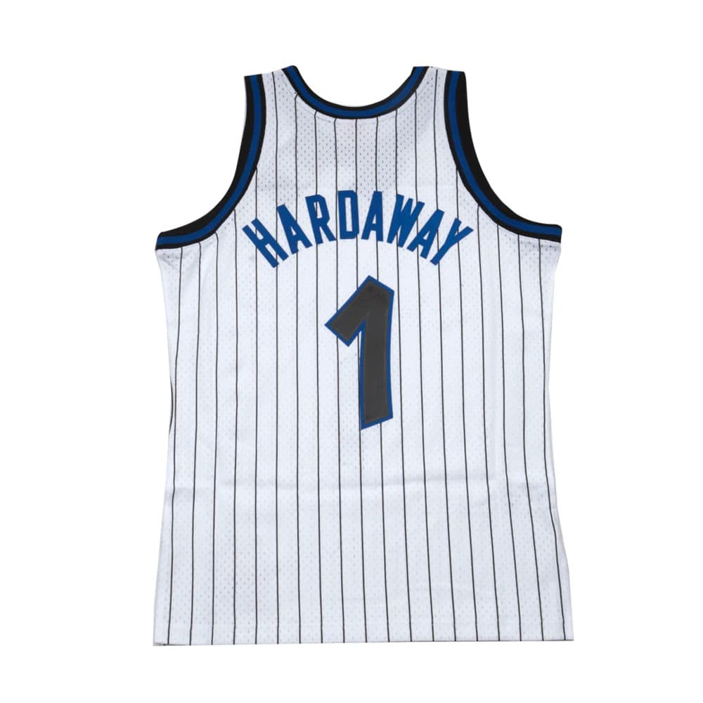 Баскетбольная джерси 1993-94 Orlando Magic Penny Hardaway #1 Swingman Hardwood Classics White Pinstripes Jersey