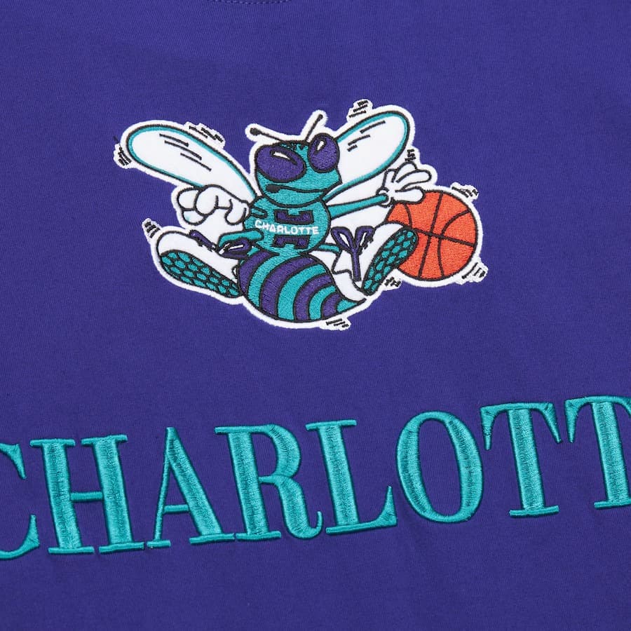 Футболка Mitchell & Ness Purple Charlotte Hornets Team OG 3.0 Vintage T-Shirt