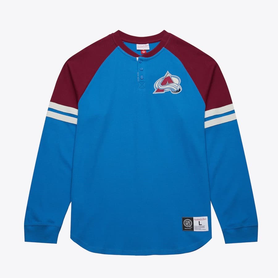 Лонгслив Mitchell & Ness Blue Colorado Avalanche Thermal Henley Top