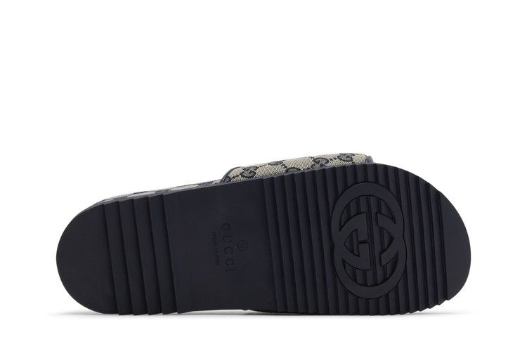 Сандалии Gucci GG Slide Sandal 'Beige Blue Monogram'