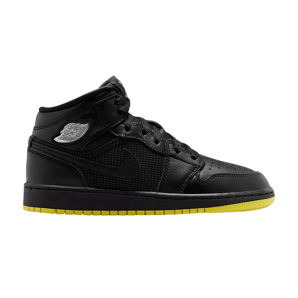 Krossovki-Air-Jordan-1-Mid-SE-GS-Black-Opti-Yellow