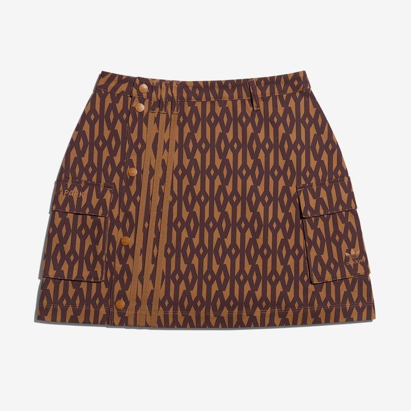 Юбка adidas Ivy Park Monogram Skirt Wild Brown/Night Red