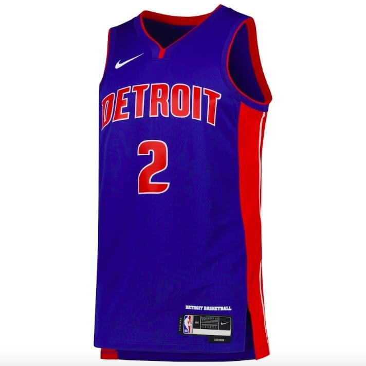 Баскетбольная джерси 2022-23 Detroit Pistons #2 Cade Cunningham Nike Icon Blue Jersey