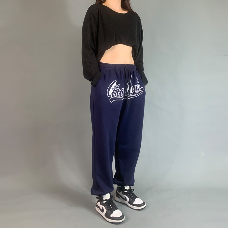 Спортивные брюки 2021 Ghostland Hip-hop Style Sweatpants Navy/Coral