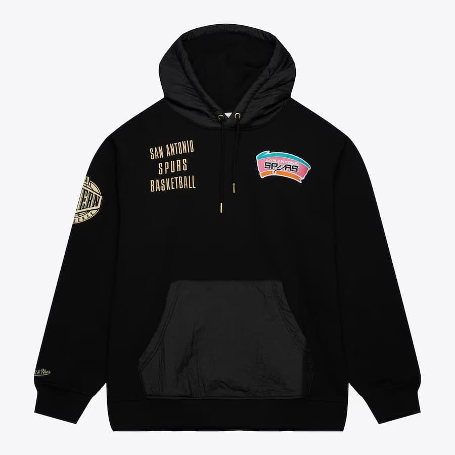 Худи Mitchell & Ness Black San Antonio Spurs Team OG 2.0 Vintage Logo Fleece Pullover Hoodie