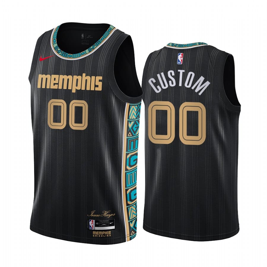 Баскетбольная джерси 2020-21 Memphis Grizzlies #00 Custom City Edition Black Swingman Jersey