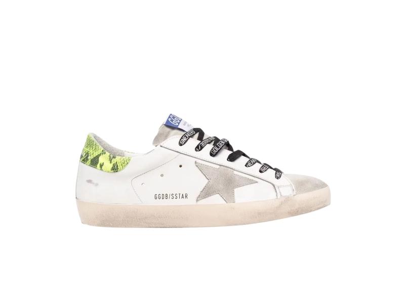 Кроссовки Golden Goose Superstar White Green Python