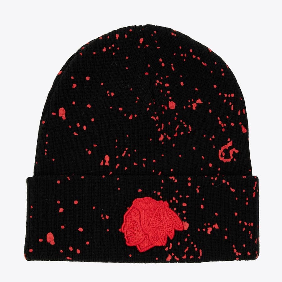 Шапка Mitchell & Ness Black Chicago Blackhawks Nep Cuffed Knit Hat