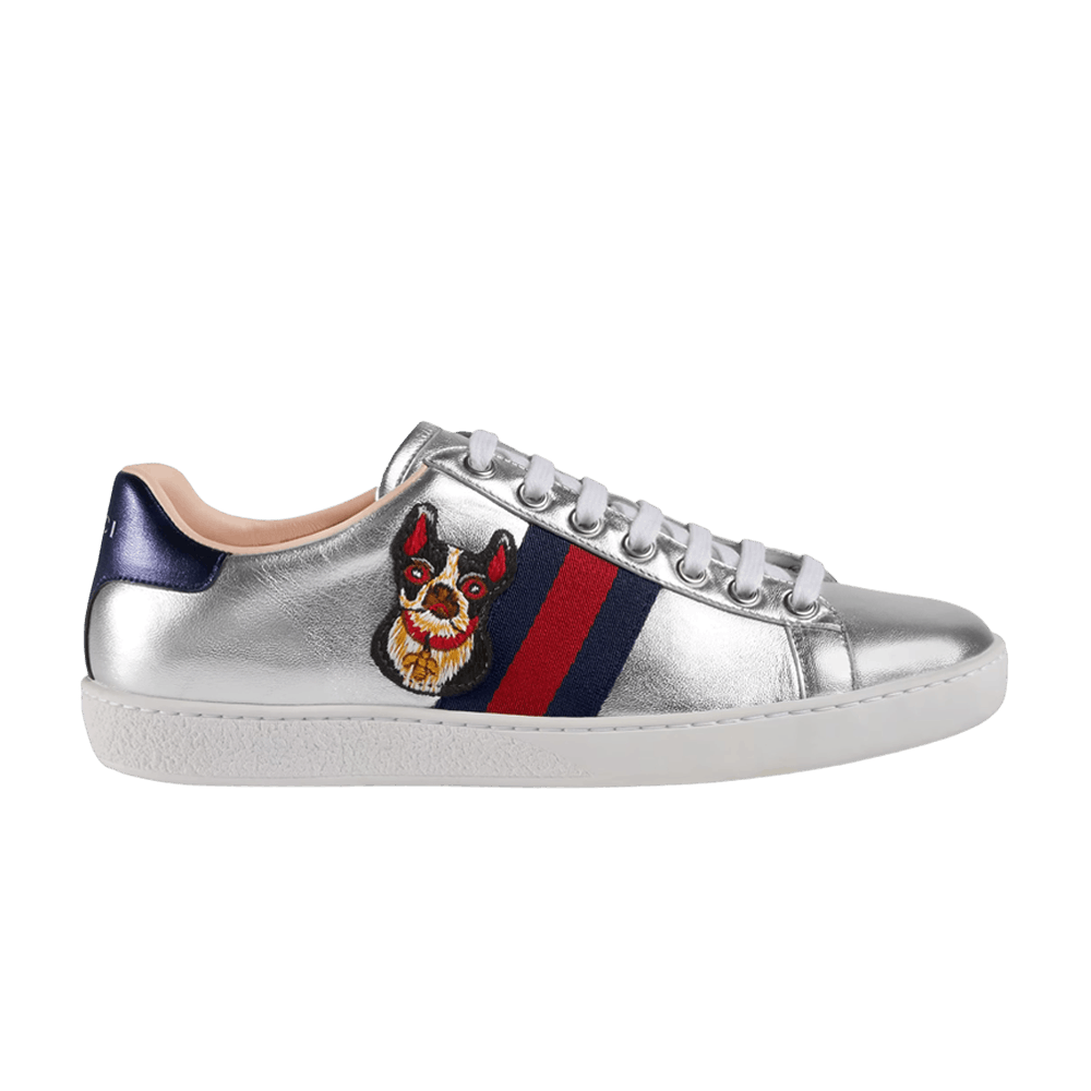 Кроссовки Gucci Wmns Ace 'Year of the Dog - Metallic Silver'