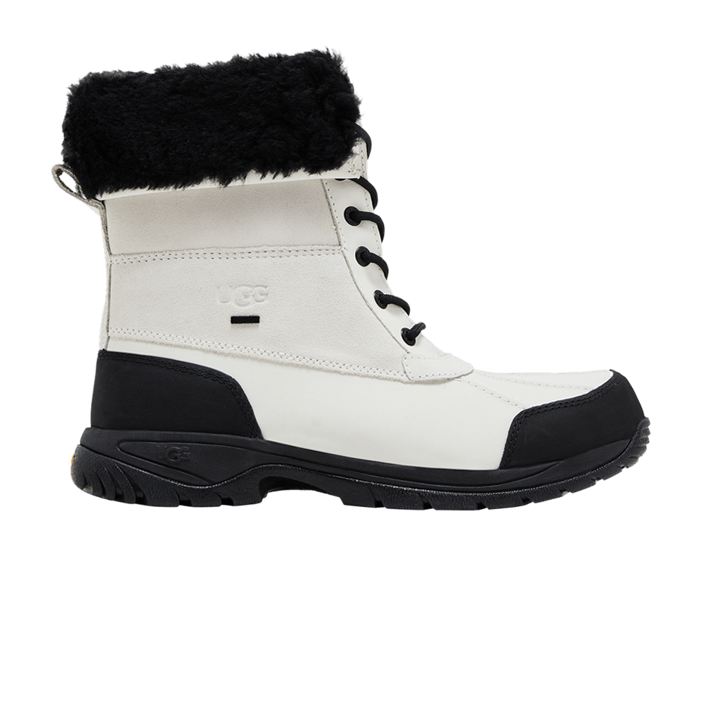 UGG Butte Waterproof Leather Snow Boot 'White Black'
