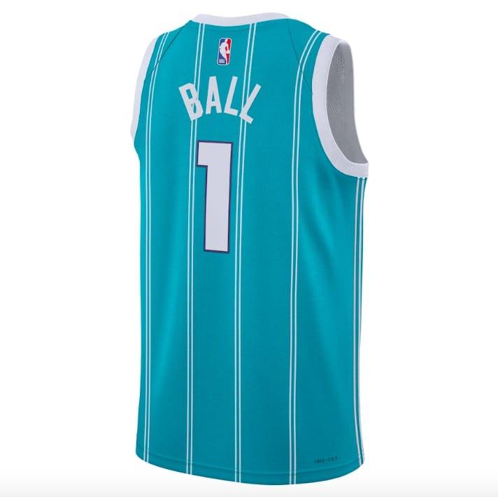 Баскетбольная джерси 2022-23 Charlotte Hornets #1 LaMelo Ball Icon Teal Jersey