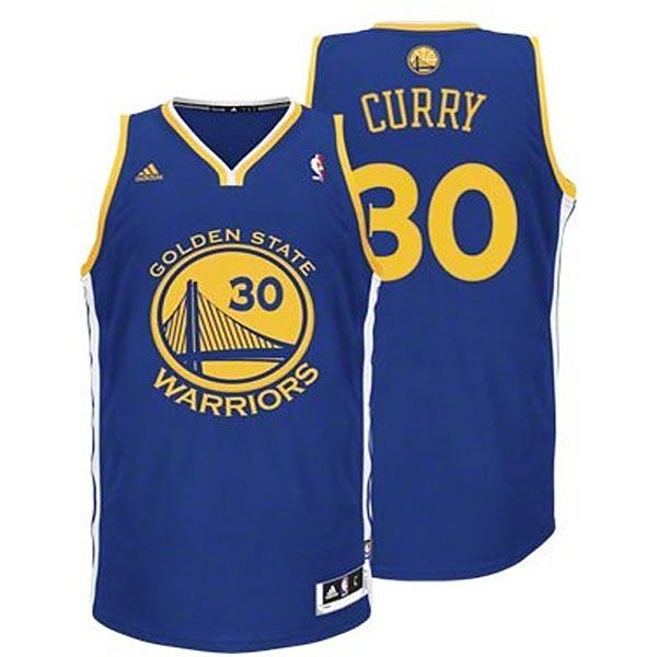 Баскетбольная майка adidas Stephen Curry Youth Warriors #30 Revolution 30 Swingman Road Blue