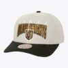 Mitchell-Ness-Gray-Vegas-Golden-Knights-Boom-Text-Pro-Snapback-Hat-100x100