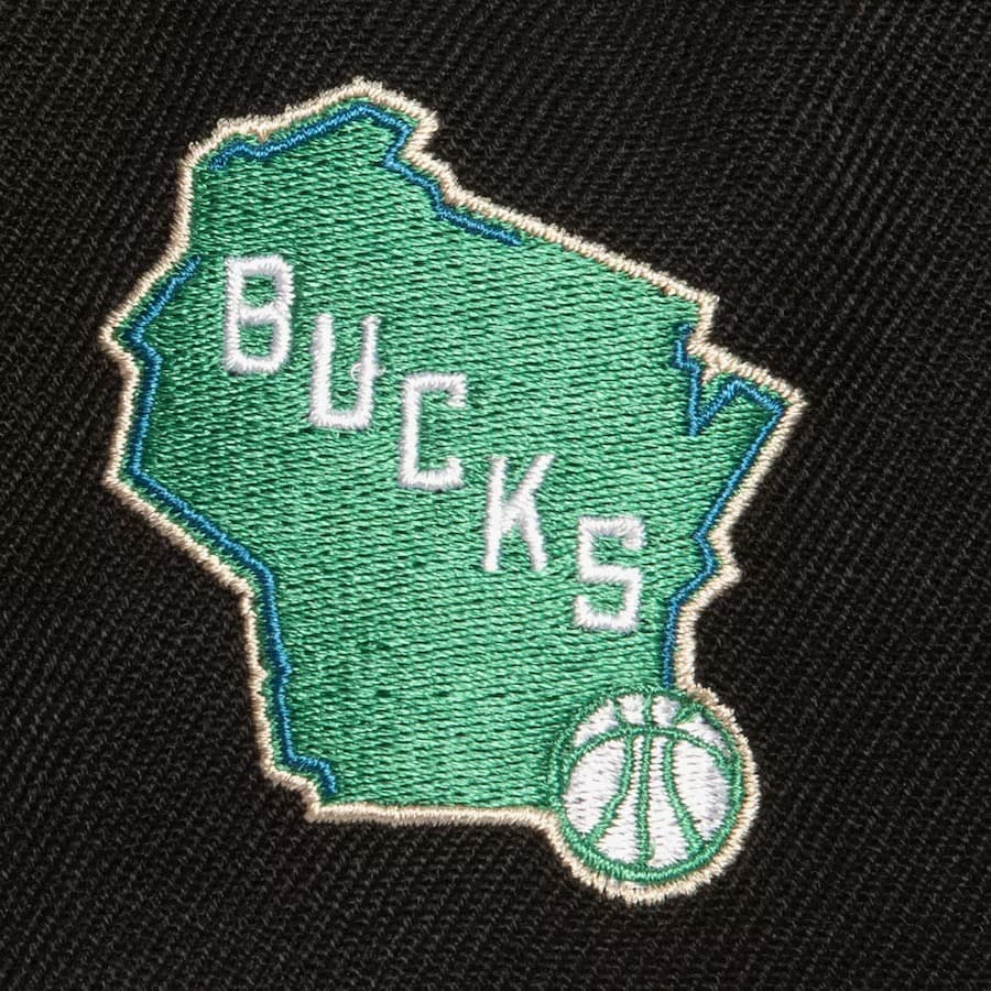 Mitchell-Ness-Black-Milwaukee-Bucks-Triple-Play-Snapback-Hat-3