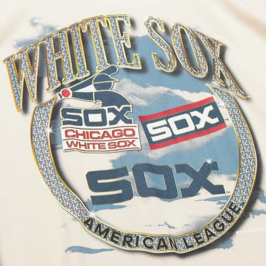 Футболка Mitchell & Ness Natural Chicago White Sox Cooperstown Collection Crown Jewels T-Shirt