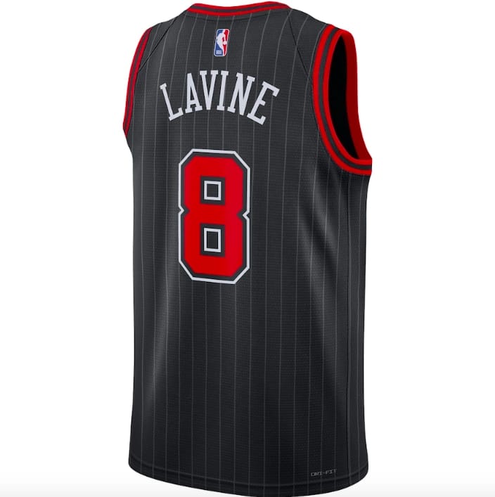Баскетбольная джерси 2022-23 Chicago Bulls #8 Zach LaVine Statement Black Jersey