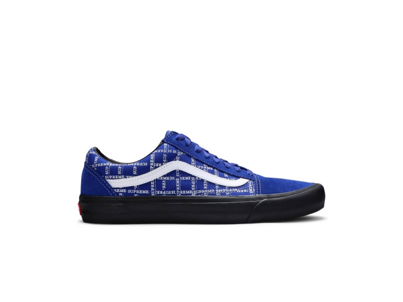 Кроссовки Supreme x Vans Old Skool Pro Logo Pattern – Royal