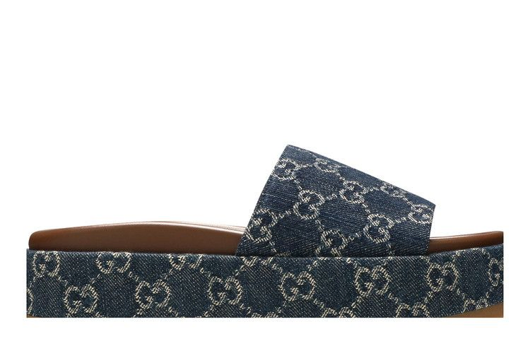 Сандалии Gucci Wmns Platform Slide Sandal 'Allover GG Denim'
