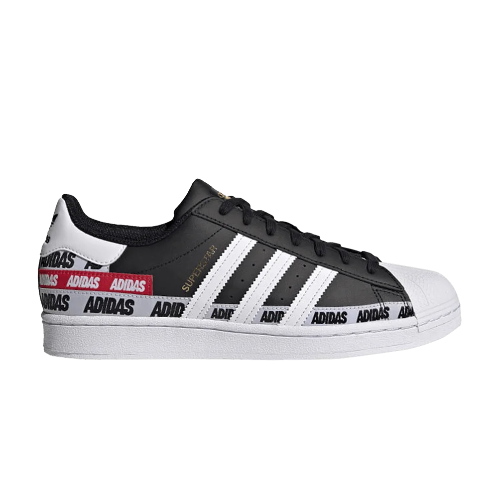 Кроссовки Adidas Superstar 'Wordmark Heel Stripe - Core Black'