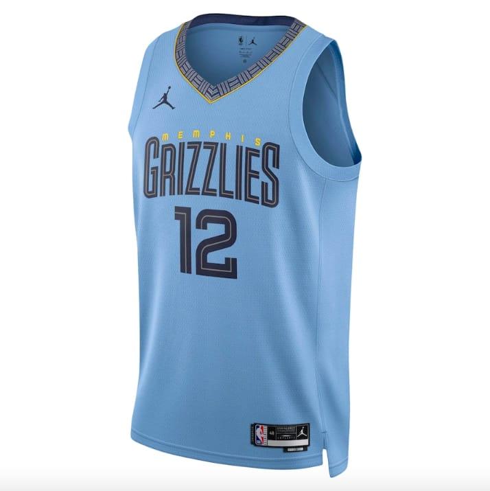 Баскетбольная джерси 2022-23 Memphis Grizzlies #12 Ja Morant Swingman Statement Light Blue Jersey
