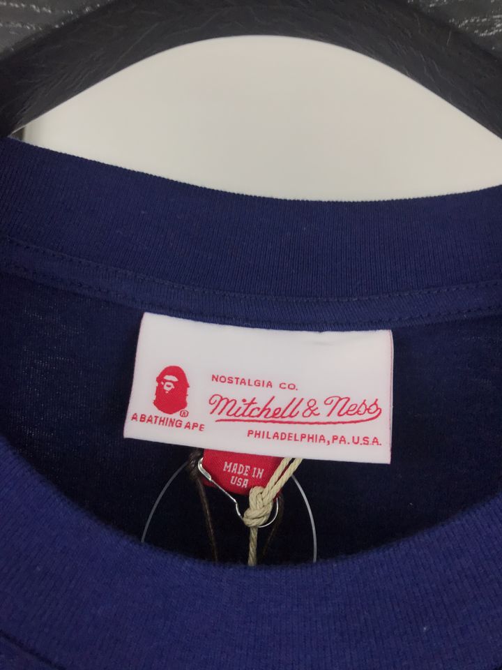 Футболка BAPE x Mitchell & Ness Warriors Tee Navy