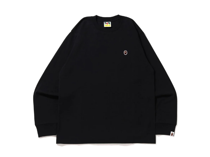 Футболка BAPE Ape Head One Point L/S Tee Black