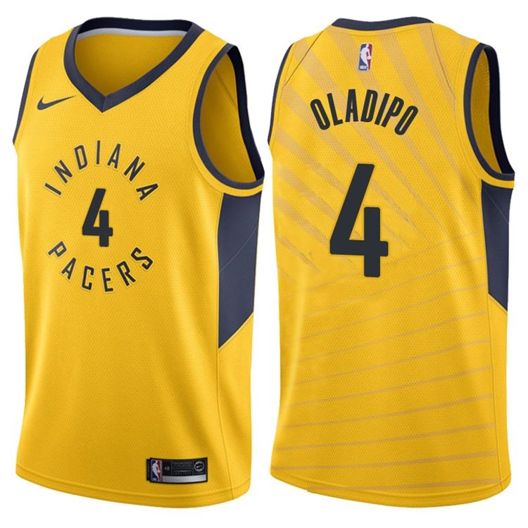 Баскетбольная джерси 2017-18 Victor Oladipo Indiana Pacers #4 Statement Gold