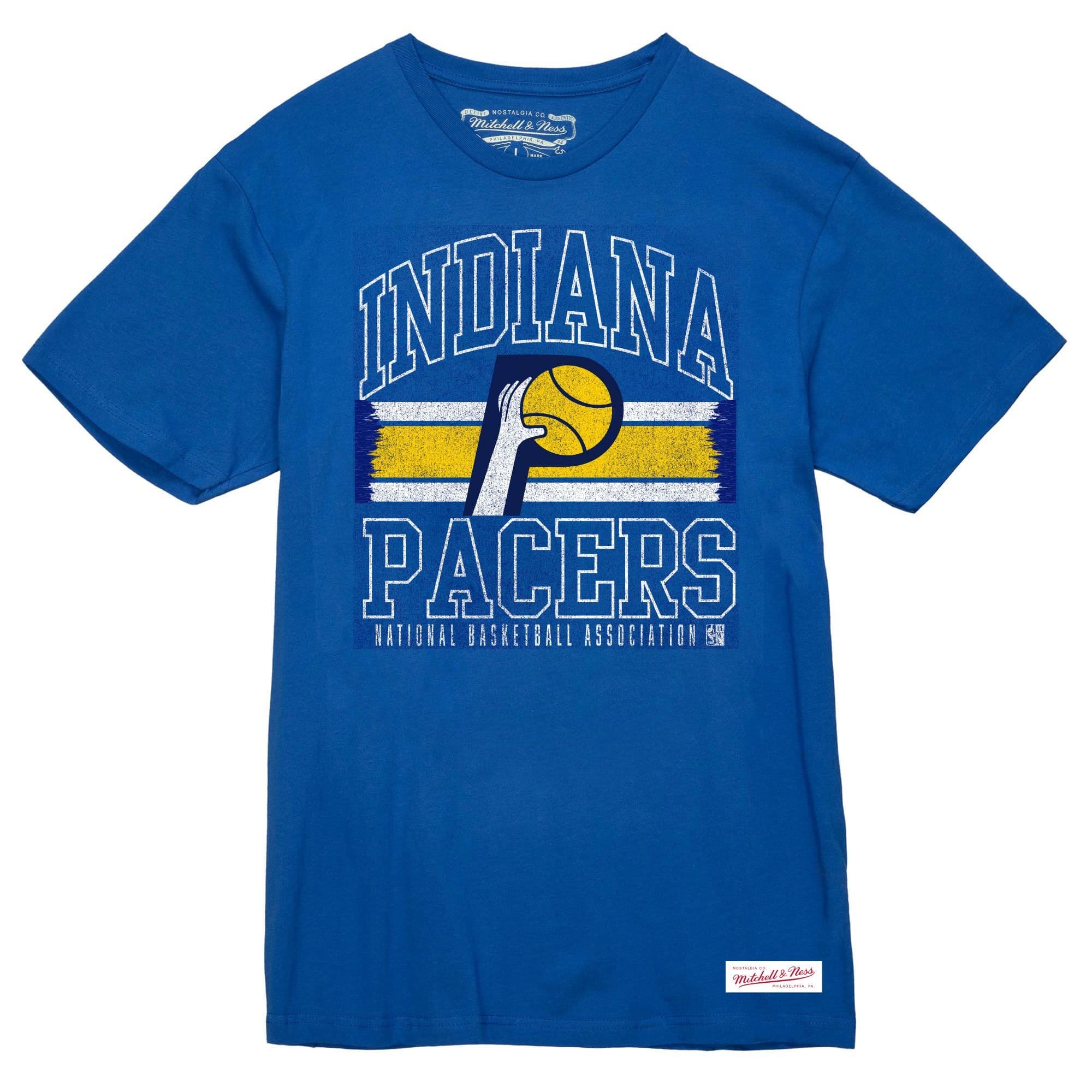 Футболка Mitchell & Ness Striped Logo Lockup Slub Indiana Pacers T-Shirt