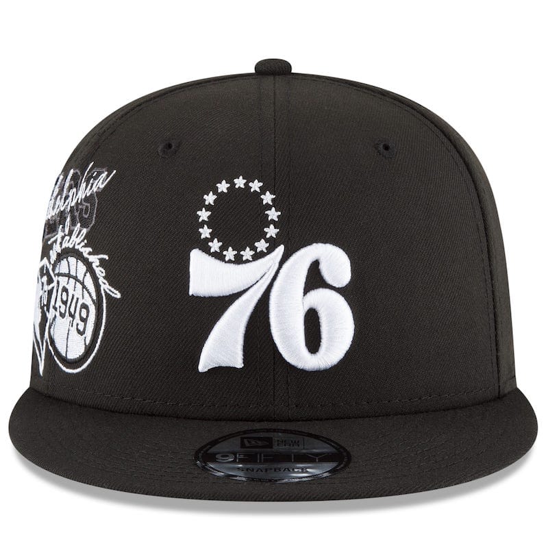 New-Era-BlackWhite-Philadelphia-76ers-Back-Half-9FIFTY-Snapback-Adjustable-Hat-1