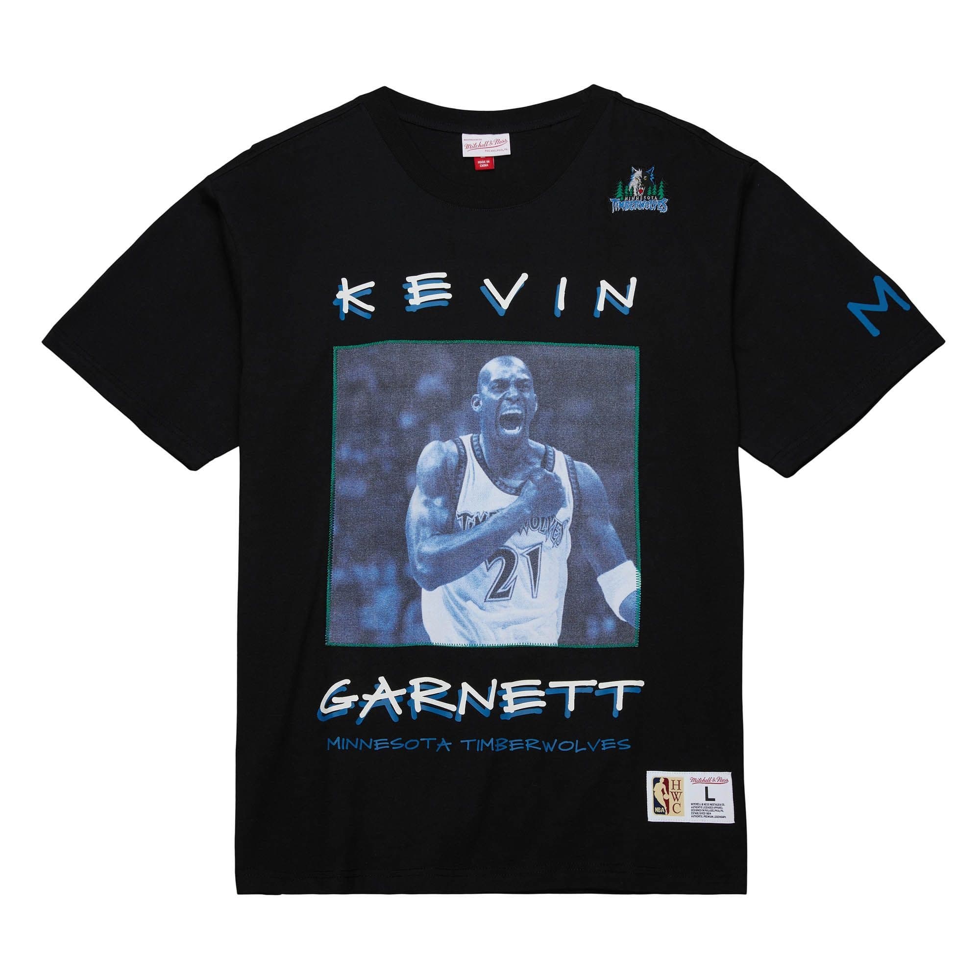 Футболка Mitchell & Ness Heavyweight Premium Player Tee Vintage Logo Minnesota Timberwolves Kevin Garnett